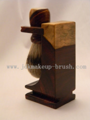 Hand turned shaving brush with stand