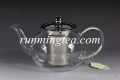 Borosilicate Glass Tea Pot with Stainless Steel Insert & Lid