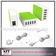 UK,US,AU,KC,EU plug multi port USB charger, usb adapter with factory price