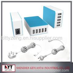 UK,US,AU,KC,EU plug multi port USB charger, usb adapter with factory price