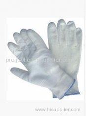 S White Seamless Nylon - Carbon Knitted Liner PU Coated Glove