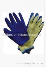 Wrinkle Finished Cut Resistant Glove With Blue Latex Coated For Timber Panel Handling