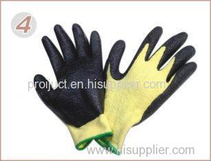 XL Rough Finished Durable Black Nitrile Coated Heavy Duty Cut Resistant Glove
