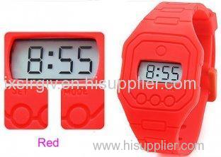 Red Free Swimming Silicone Ultra Thin Digital Watch Water Resistant 1 ATM or 3 ATM