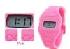 Pink Super Slim 7 mm Thickness EL light Ultra Thin Silicone Digital Watch Promotion Gift