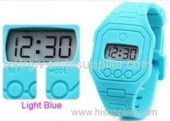 Silicone EL light Blue Ultra Thin Digital Watch Adverting Promotion Gift / PMS Color