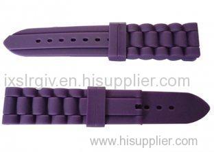 100% SGS / Rohs Purple Silicone Rubber Wristwatch Strap, Logo / Color / Size Customized