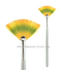 Colorful Mini Fan Brush with Silver Handle