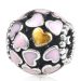 Sterling Silver Gold Plated Abundance of Love with Pink Enamel Beads Made by High Skilled Worker