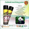 Heat resistant spray animal marking paint with green / violet ink colors