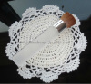 Luxury flat top powder brush with frosted acrylic handle