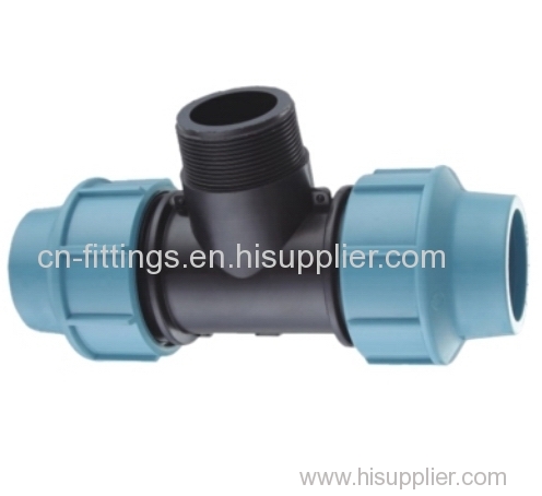 pp male thread tee compression pipe fittings