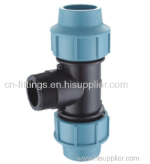 pp male thread tee compression pipe fittings