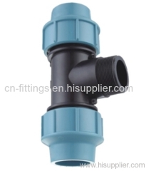 pp male thread tee compression pipe fittings