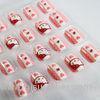 Pink Hello Kitty 3D Cartoon Fake Fingernails Art With Heart / Diamonds