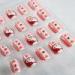 Pink Hello Kitty 3D Cartoon Fake Fingernails Art With Heart / Diamonds