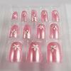 3D Diamond Light Pink Salon Fake Nails False NailsAcrylic / ABS Long False Nails