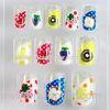 ABS Plastic Colorful Fruit Fake Nails With Silver Glitter Fales Nail Cover