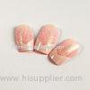 Romantic Charming French Tip Fake Nails Shinning Glitter Artist Nail Pink / White