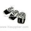 Girls Cute Zebra Stripe French Tip Fake Nails Black Print Tip False Nail