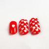 Beautiful Red White 3D Fake Nails Art Christmas False Nails With Heart Pattern