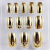 Pretty Full Cover False Nail Custom Gold Plating Long Fake Nails For Girls