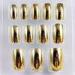 Pretty Full Cover False Nail Custom Gold Plating Long Fake Nails For Girls