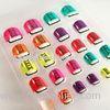 Fashionable Shoes Pattern Colorful Nail Art Lovely Fake Toe Nails Neon Color