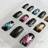 Fashionable Girls Glitter Fake Nails Art Star Pattern Salon Artificial Nail