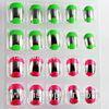 Cool Zebra Stripe Fake Nail Art Green Pink Full Cover Kids False Nails