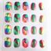 Custom Beautiful Rainbow Acrylic Nails Press On Christmas Fingernail Art