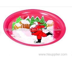 Round decorative metal tin trays wholesale