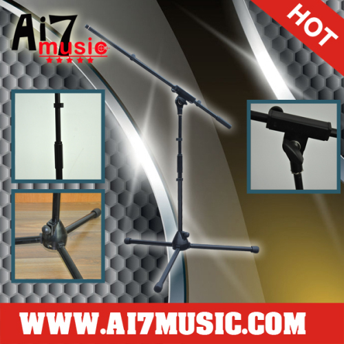 AI7MUSIC Easy Height Adjust Short Microphone Stand With Boom