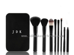 Tin Can Packing 8pcs Portable Black Makeup brush set