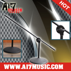 AI7MUSIC Easy Height Adjust Round base microphone stand With Boom