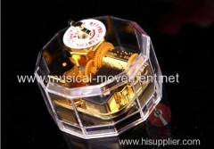 TRANSPARENT POLYGON MUSIC BOX ACRYLIC CASE