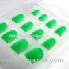 Press On Flocking Powder Nail Art Pretty Green Aritficial Nail Tip For Girls