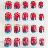 Fashionable Girls Cracking Nails Custom 3D False Fingernails Red Blue