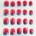 Fashionable Girls Cracking Nails Custom 3D False Fingernails Red Blue