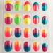 French Style Neon Fake Nails Gradient Full Cover Artificial Nail For Kids