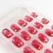 Hello Kitty Fragrant Fake Nails Red Glitter Heart Diamond False Fingernails