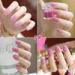 Simple Pink Glass Pearl Nail Salon Pretty Glitter Artificial Nail Art