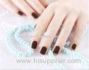 Salon Brown Artificial Nail Fashionable False Fingernails ABS Plastic