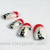 Fashionable French Tip Fake Nails Flower Pattern Artificial Nail Salon Nail