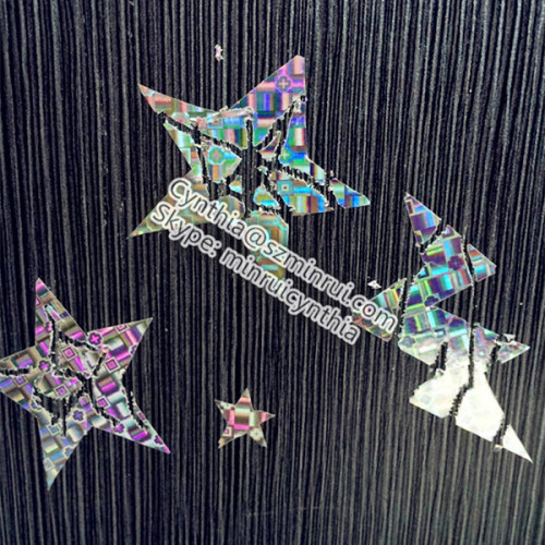 New Mosaic Holographic Vinyl self adhesive Destructible Material Laser Vinyl paper Hologram Label sticker 