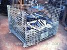 Folding Stackable Transit Equipment Steel Pallet Cages With U Shaped