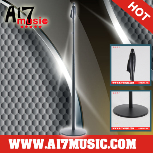 AI7MUSIC One hand height adjust round base microphone stand