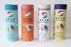 Anti - rust printed white cardboard paper cans packaging , chocolate gift cylinder