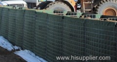 Military defense hesco barrier with concertina wire