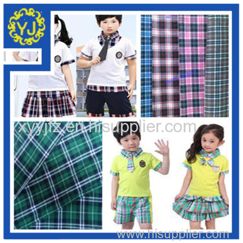 checked fabric for student's uniform dyed fabric